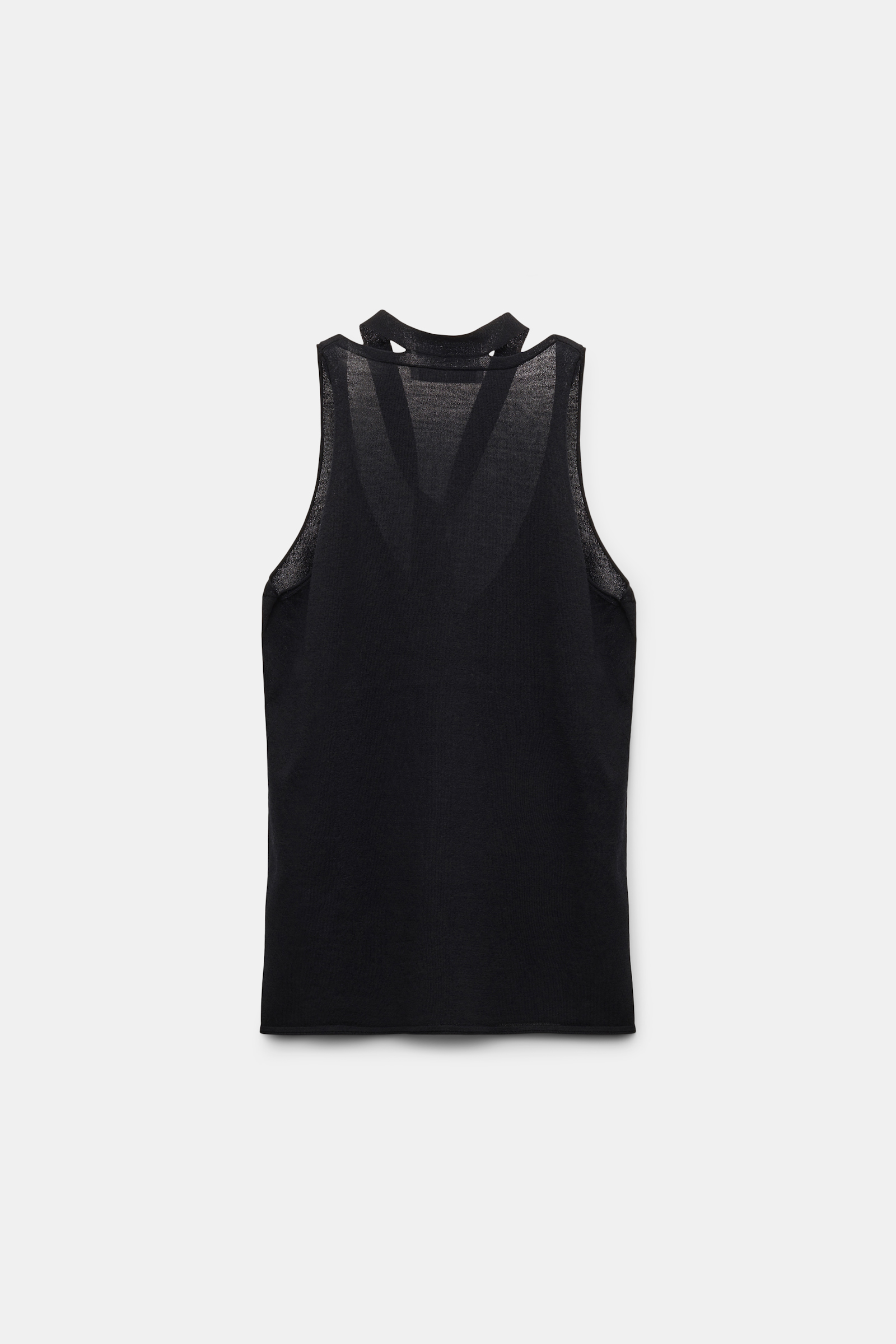 Dorothee Schumacher V-neck tank top with fringed tie pure black