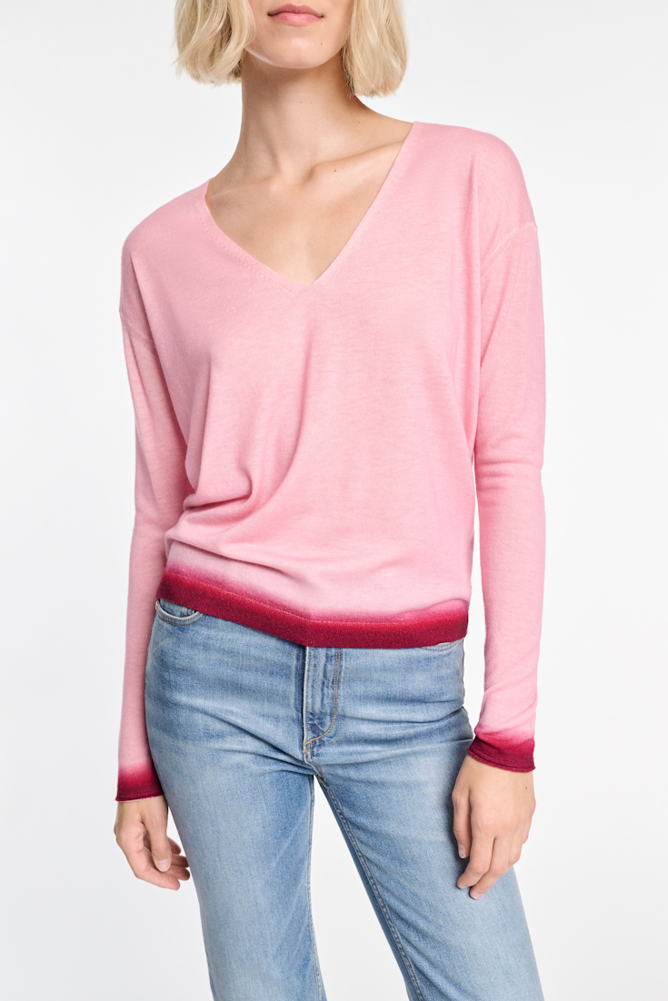 Dorothee Schumacher Pullover mit Degradé an den Säumen pink mix