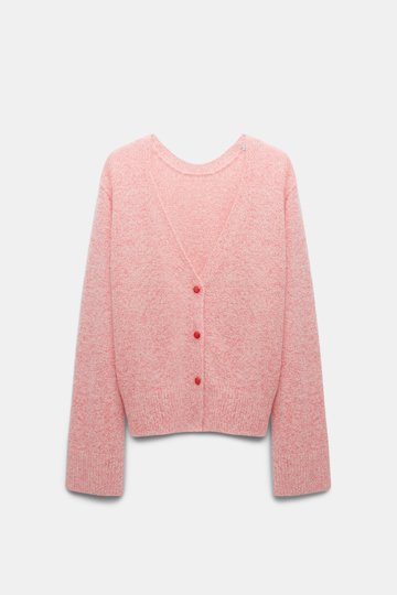 Dorothee Schumacher Cashmere blend V-neck cardigan pink and white melange