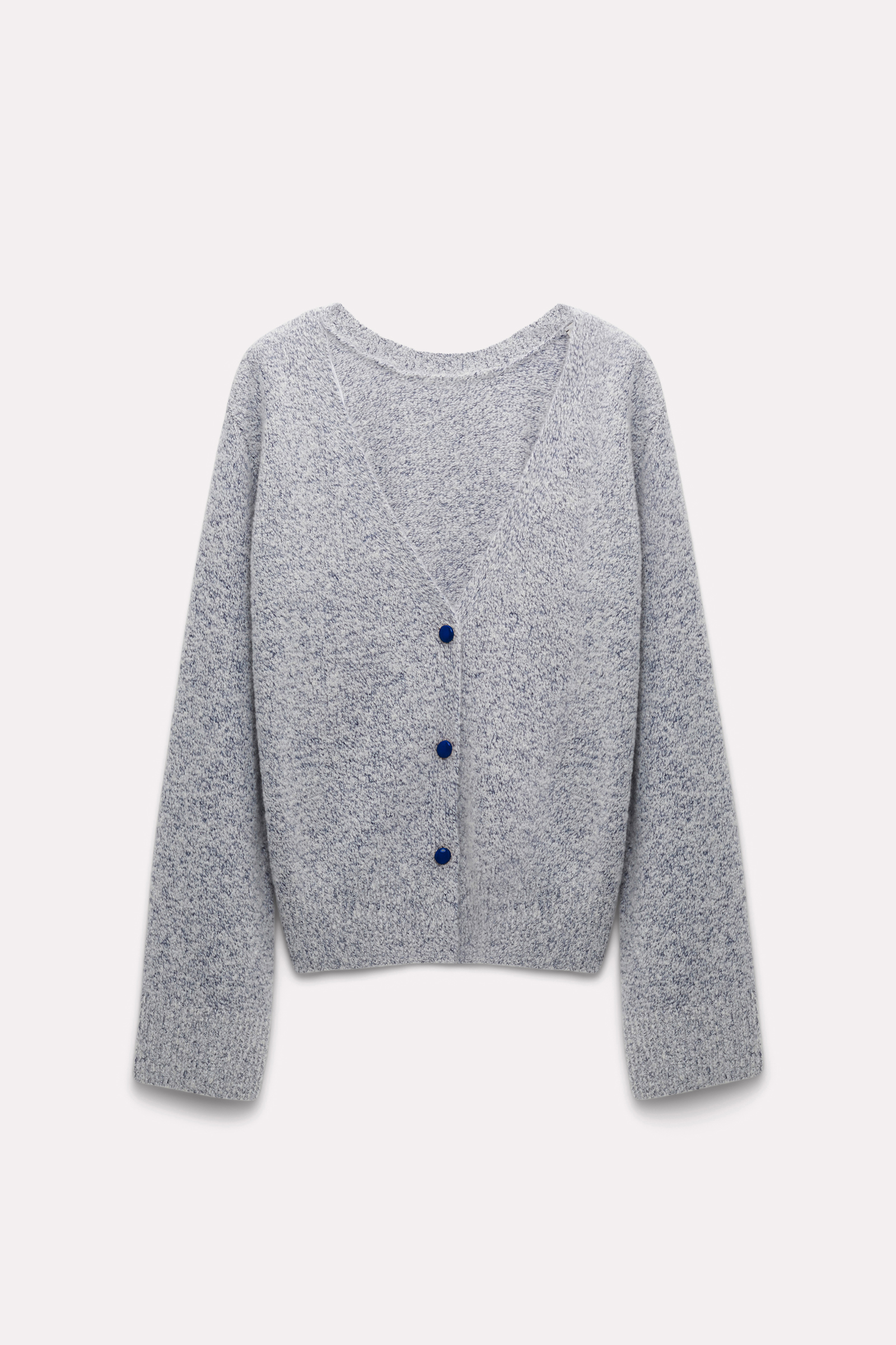 Dorothee Schumacher Cashmere blend V-neck cardigan blue and white melange