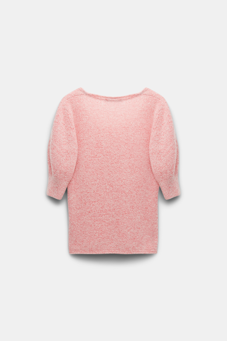 Dorothee Schumacher Softer Pullover aus Kaschmir und Seide pink and white melange