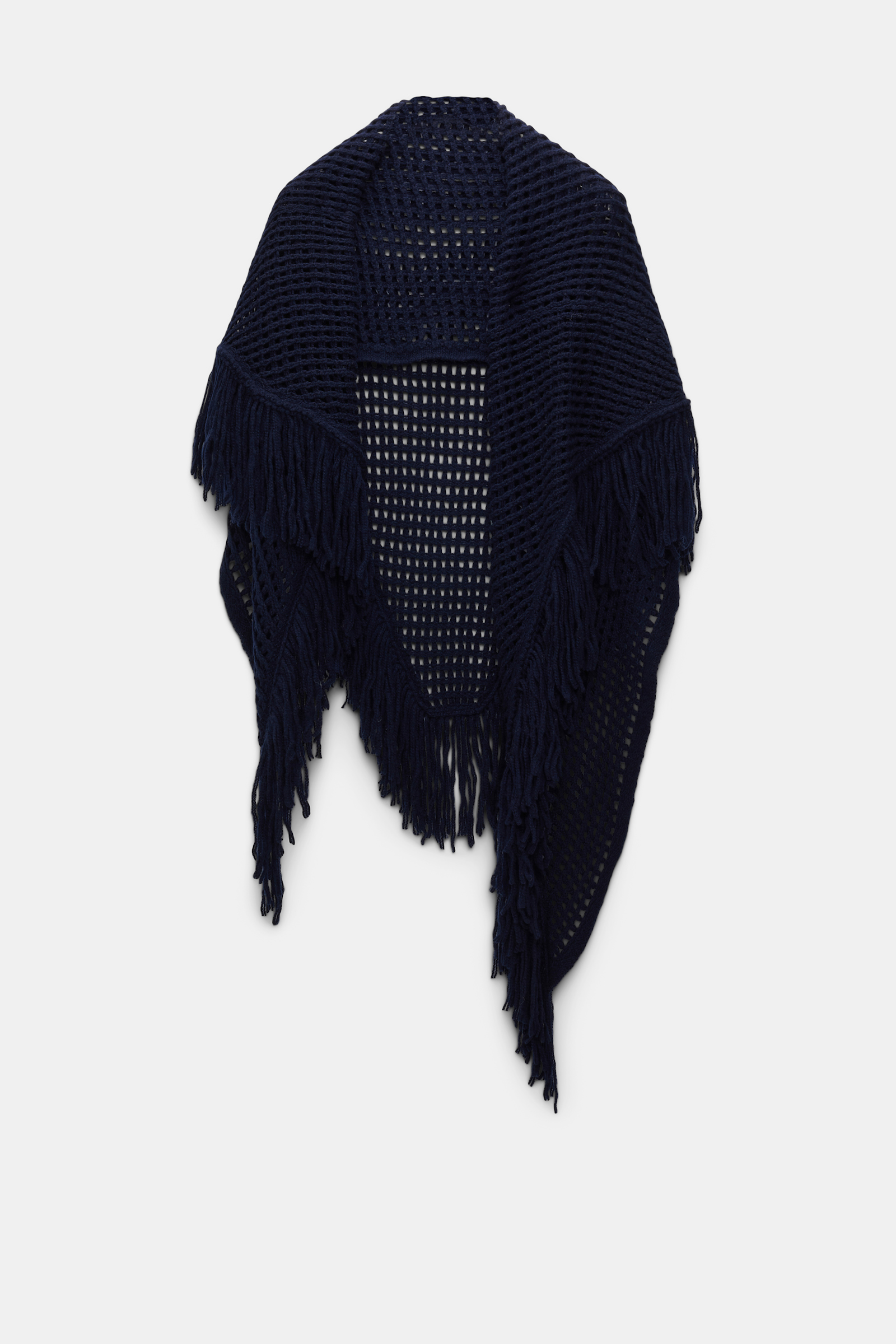 Dorothee Schumacher Poncho aus Merino und Kaschmir mit Fransen blue night