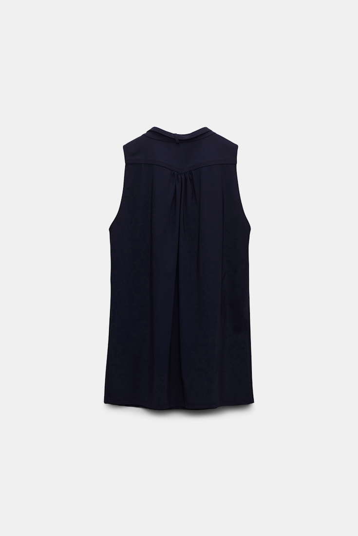 Dorothee Schumacher Top with Western-inspired detailing and removable feather tie true navy