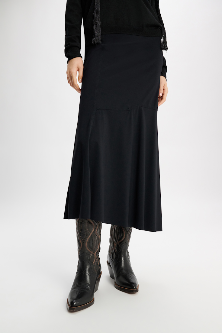 Dorothee Schumacher Midi skirt with Western-inspired detailing pure black