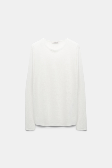 Dorothee Schumacher Long sleeve hemp T-shirt camellia white