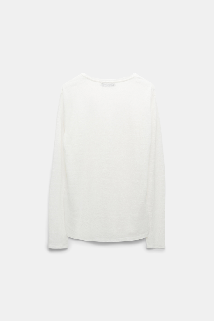 Dorothee Schumacher Long sleeve hemp T-shirt camellia white