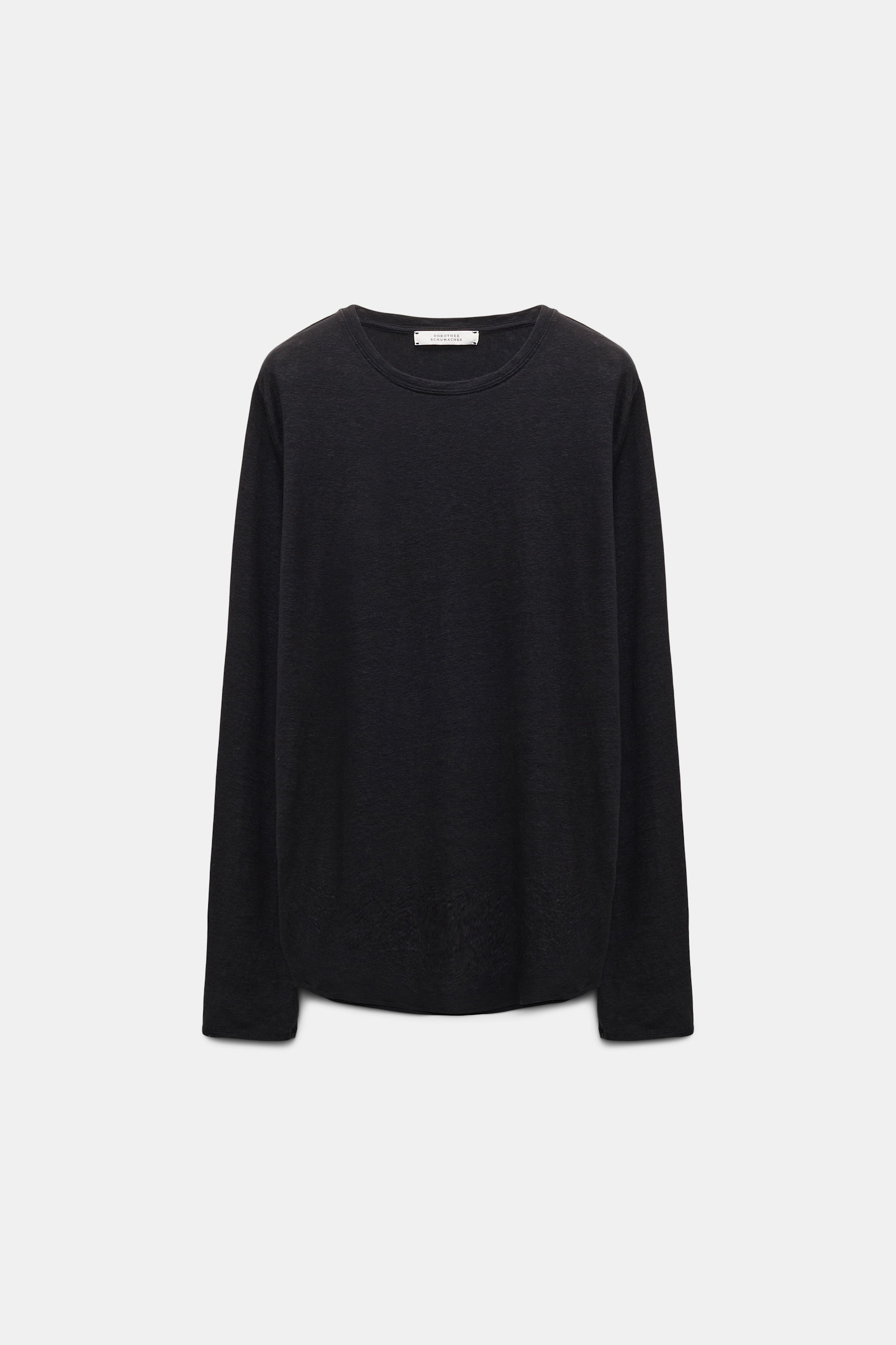 Dorothee Schumacher Long sleeve hemp T-shirt pure black