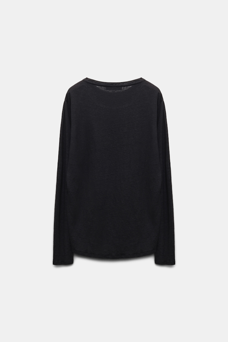 Dorothee Schumacher Long sleeve hemp T-shirt pure black