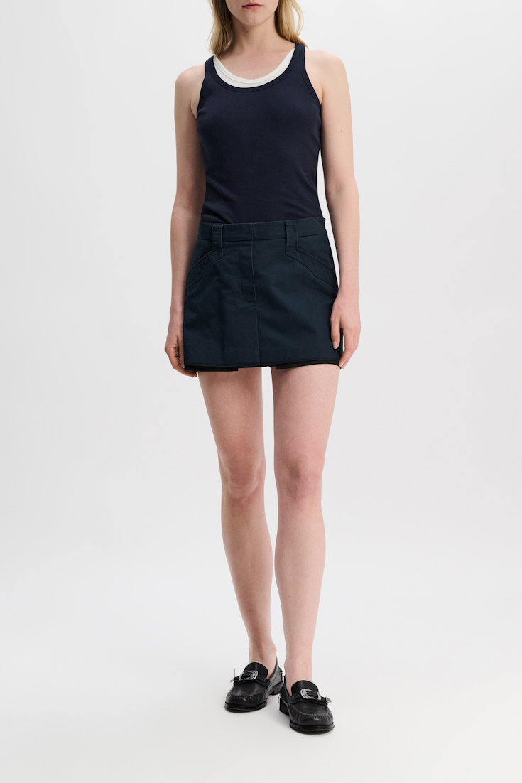 Dorothee Schumacher Geripptes Tanktop mit Hufeisen-Detail hinten true navy