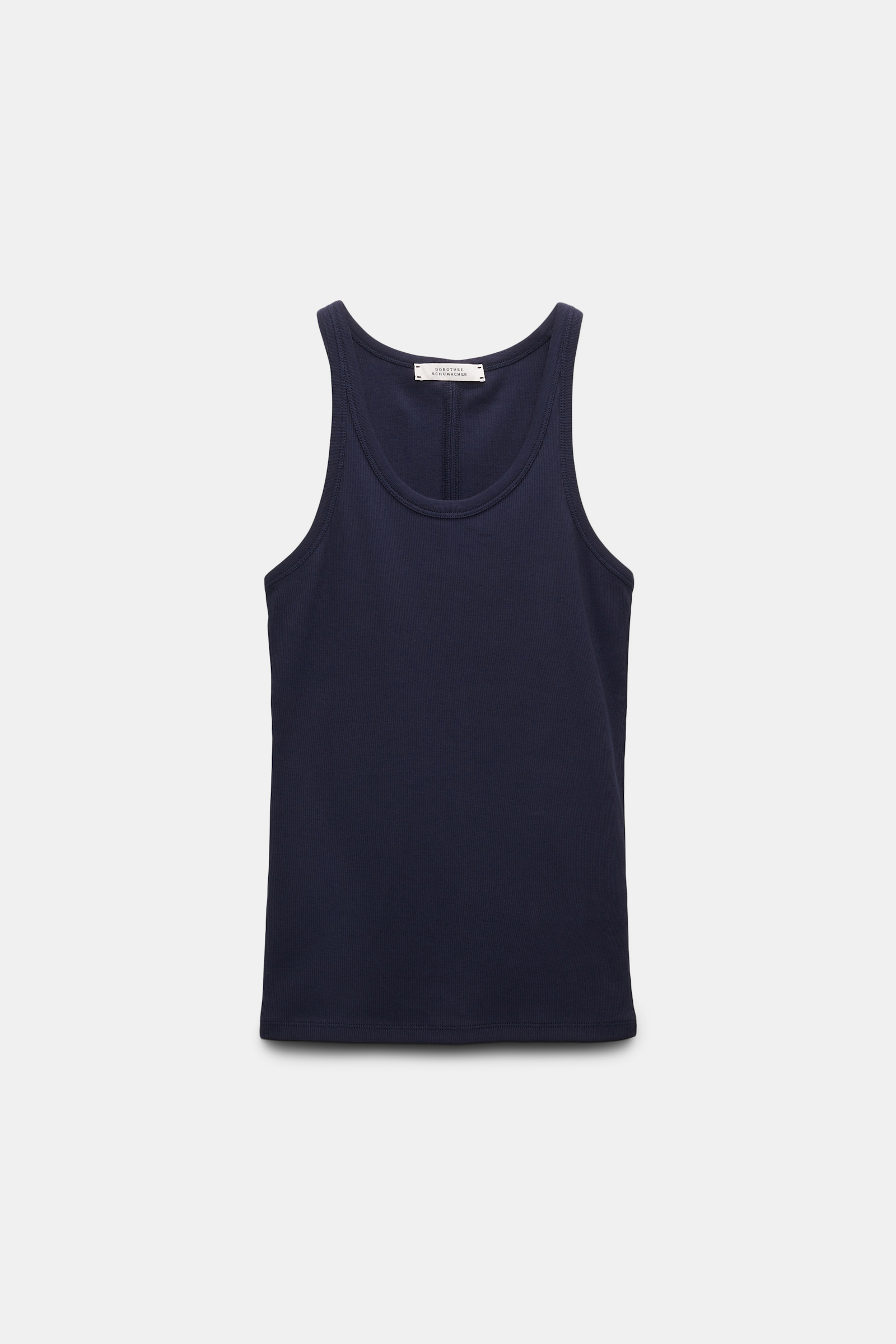 Dorothee Schumacher Geripptes Tanktop mit Hufeisen-Detail hinten true navy