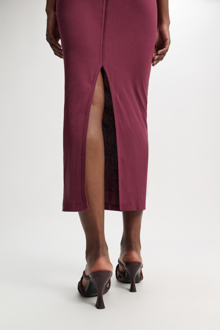 Dorothee Schumacher Geripptes Kleid burgundy