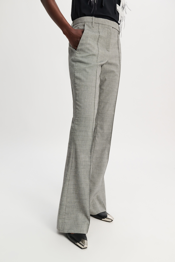 Dorothee Schumacher Flared trousers with pressed front pleats black mix