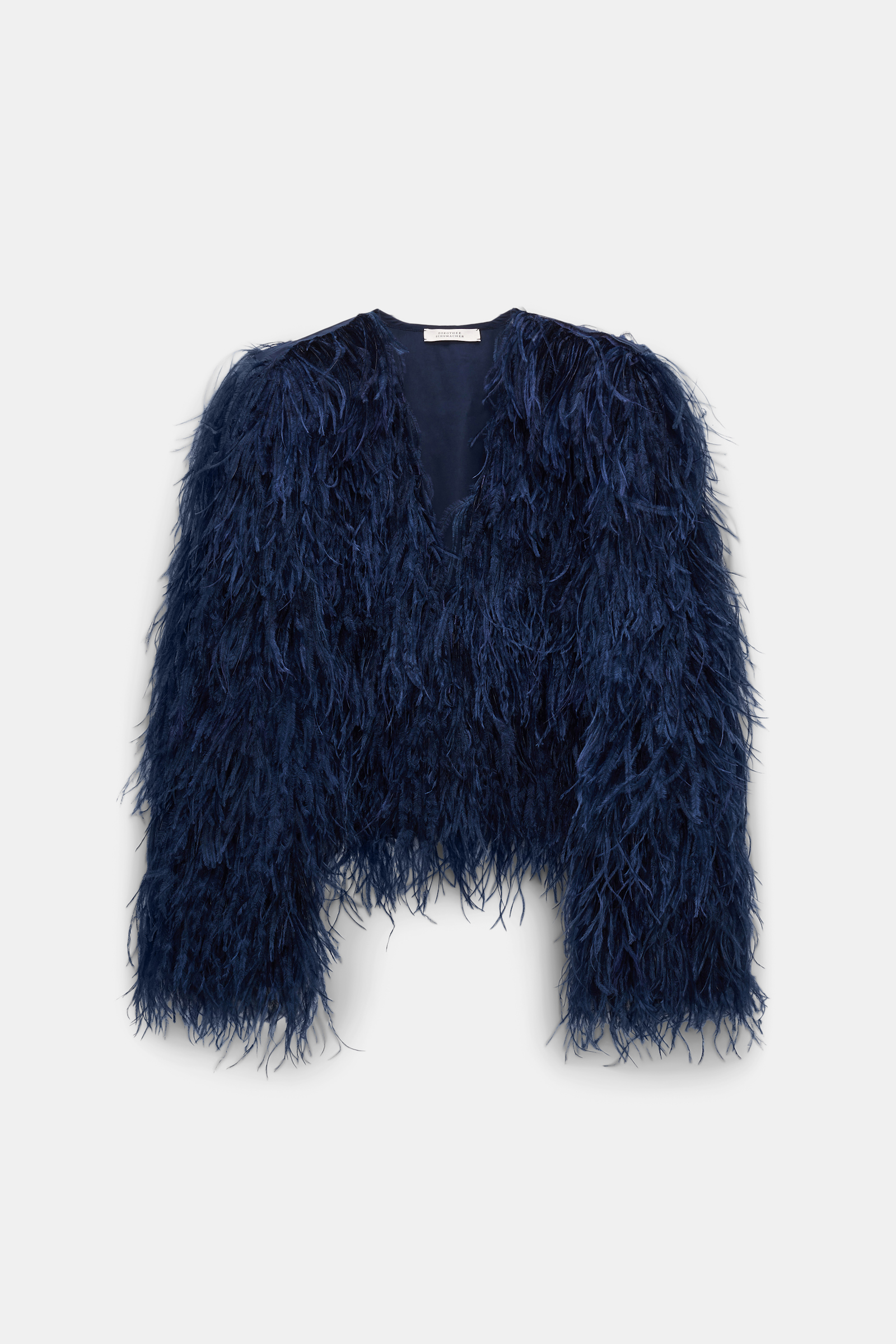 Dorothee Schumacher Georgette jacket with allover feather appliqué midnight