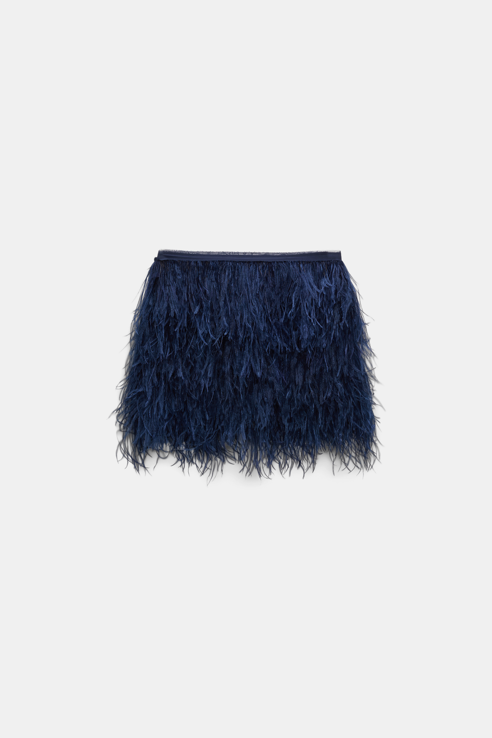 Dorothee Schumacher Georgette mini-skirt with allover feather appliqué midnight