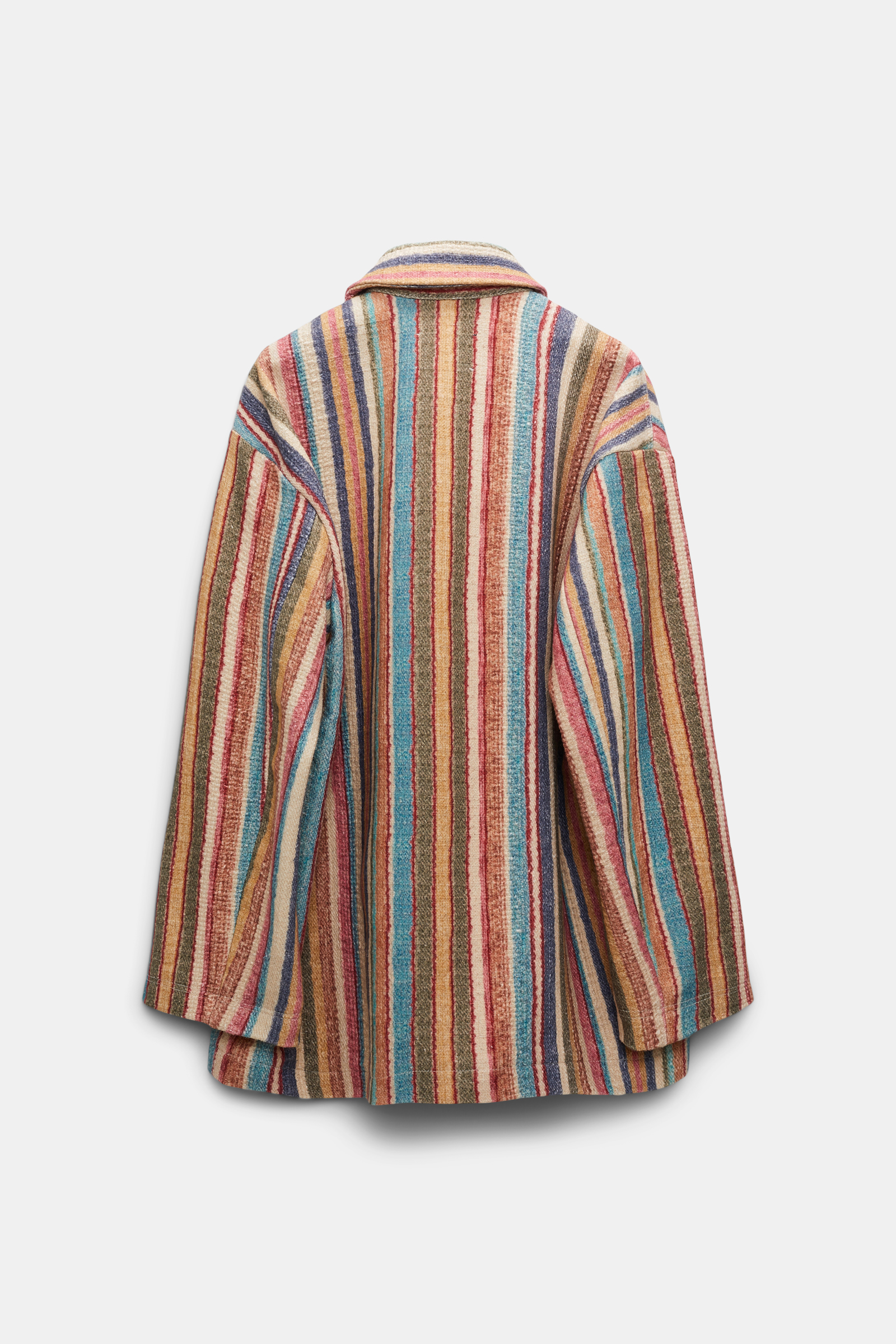 Dorothee Schumacher Printed stripe jacket with broken-in detailing multicolour stripe