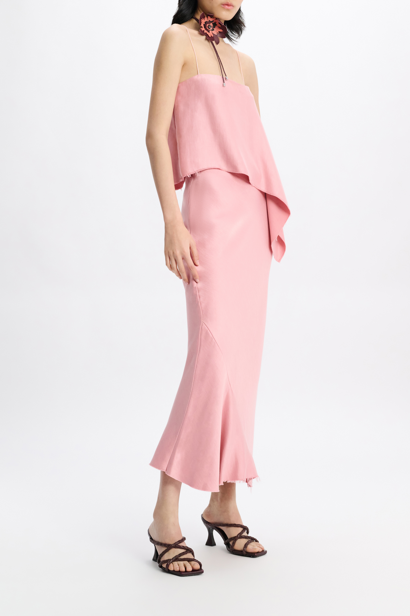 Dorothee Schumacher Asymmetrisches, slouchy Spaghettiträgertop soft pink