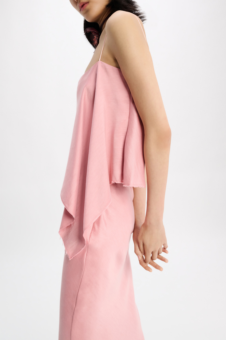 Dorothee Schumacher Asymmetrisches, slouchy Spaghettiträgertop soft pink