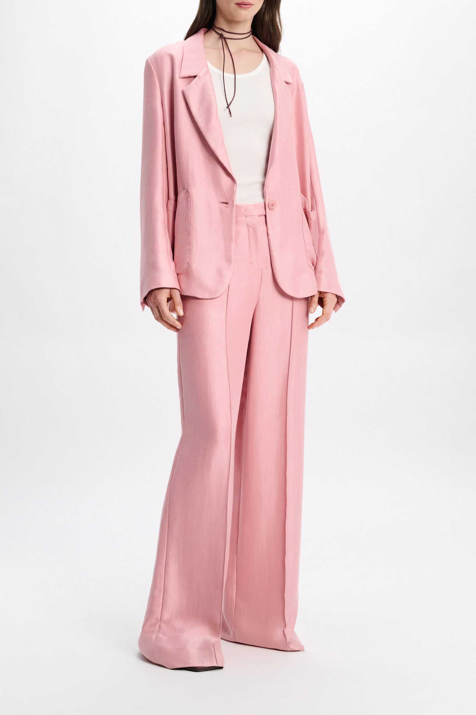 Dorothee Schumacher Slouchy satin blazer soft pink