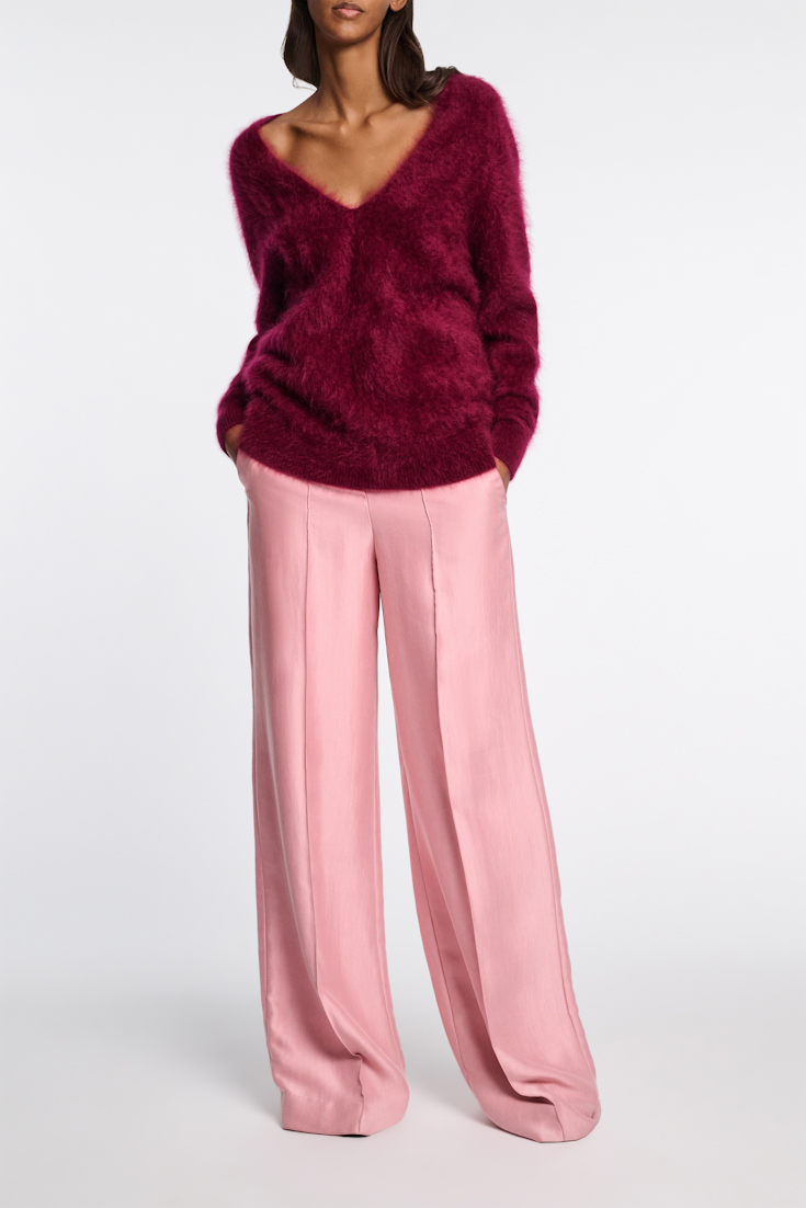 Dorothee Schumacher Slouchy Hose mit weitem Bein und Biese soft pink