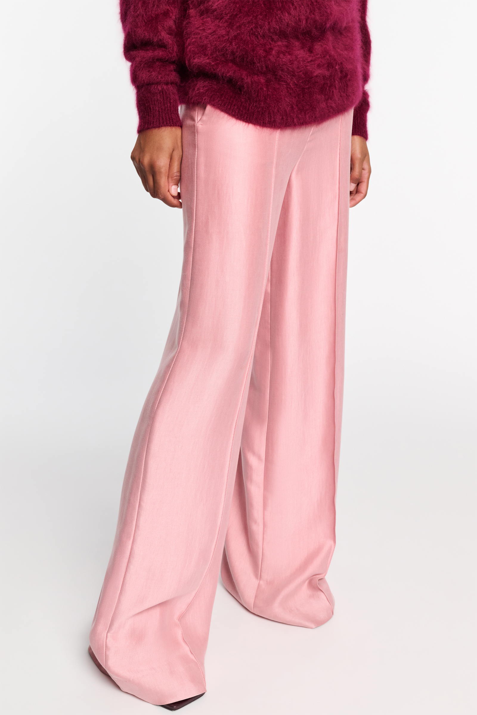 Dorothee Schumacher Slouchy Hose mit weitem Bein und Biese soft pink