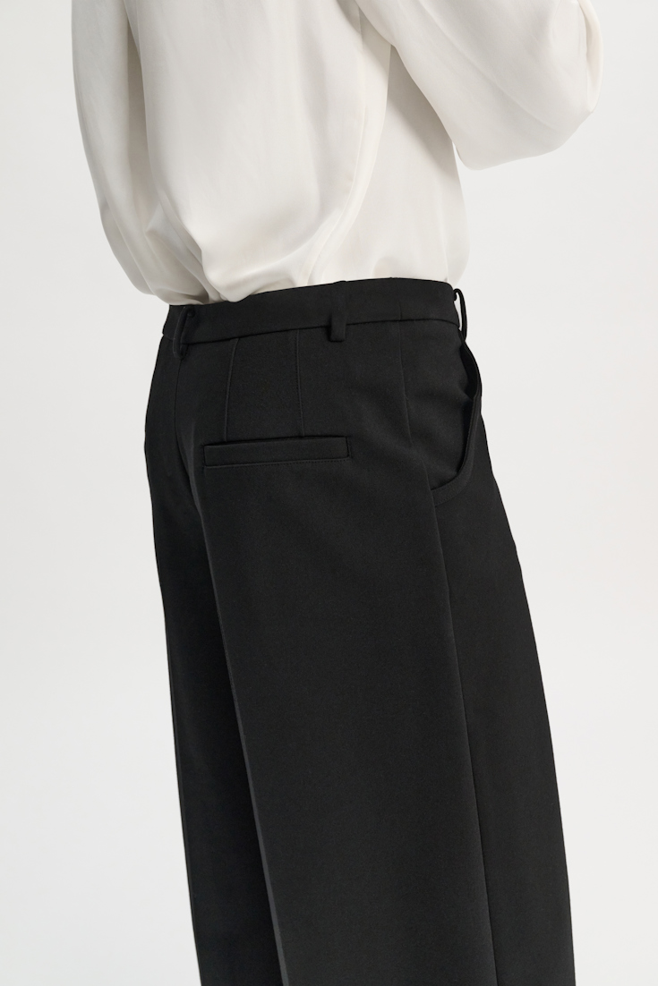 Dorothee Schumacher Wide leg pants in Punto Milano with Western details pure black