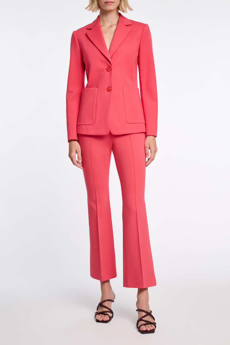 Dorothee Schumacher Cropped flared pants in Punto Milano with Western details medium coral