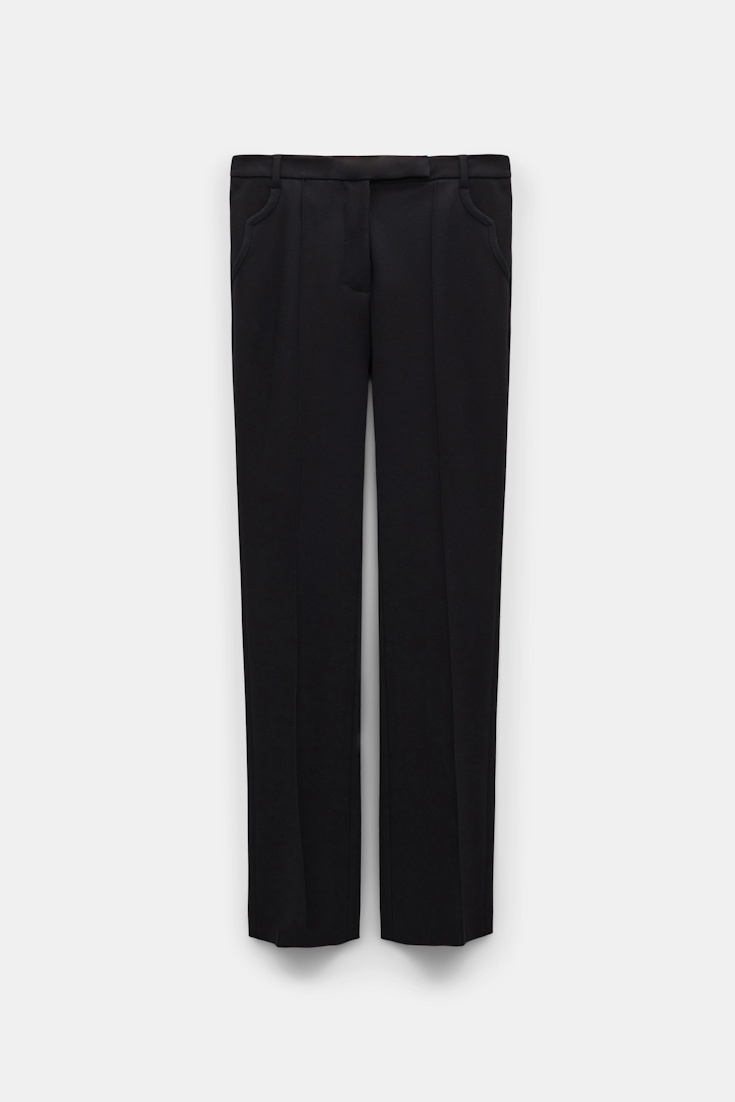 Dorothee Schumacher Cropped flared pants in Punto Milano with Western details pure black