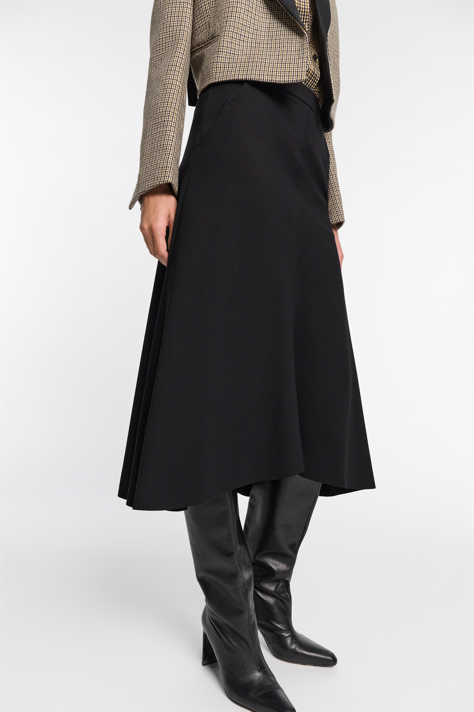 Dorothee Schumacher Punto Milano skirt with Western details pure black