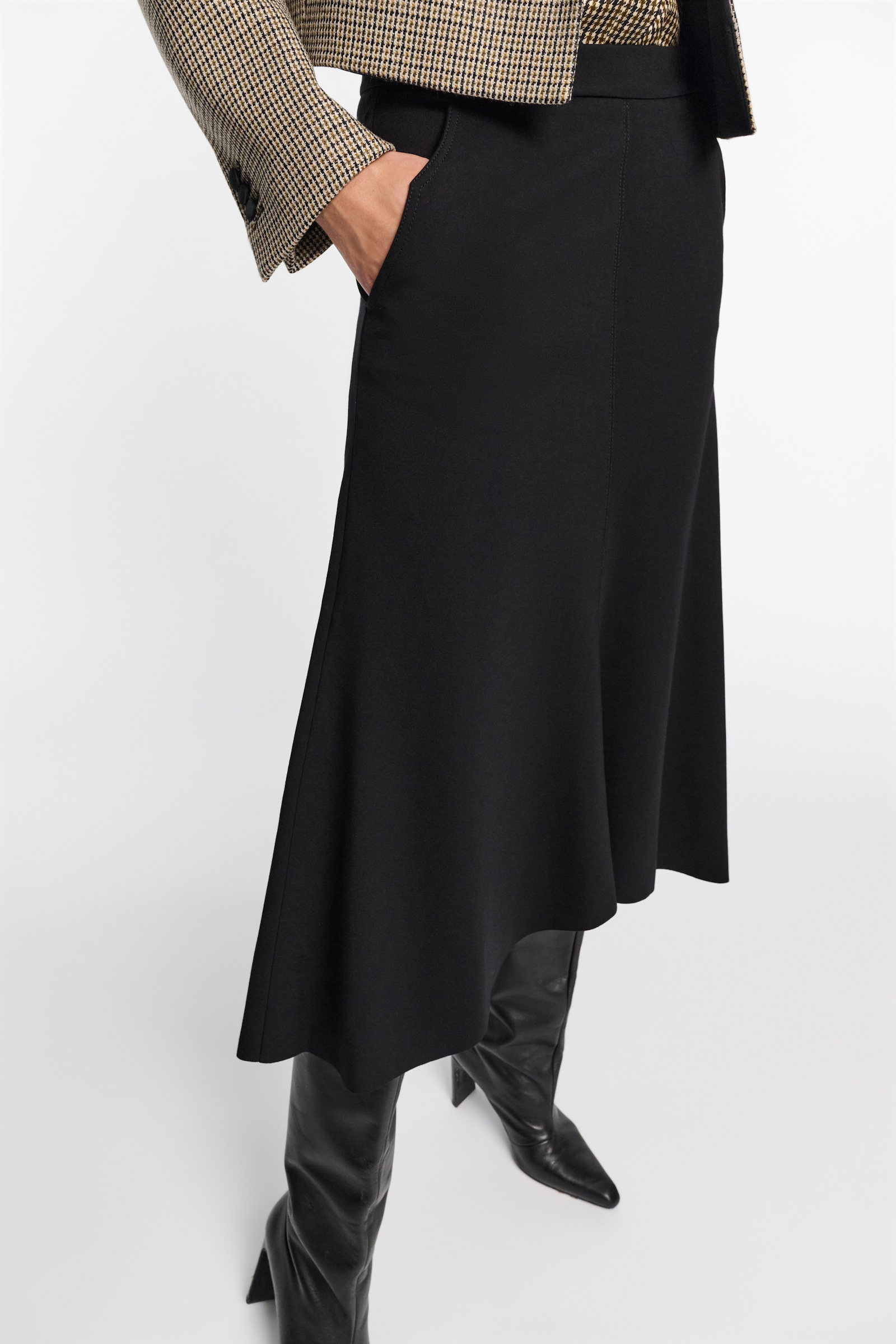 Dorothee Schumacher Punto Milano skirt with Western details pure black