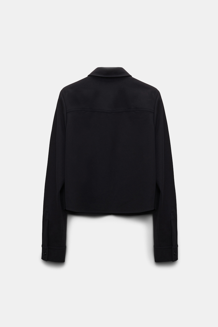 Dorothee Schumacher Shirt-jacket in Punto Milano with Western details pure black