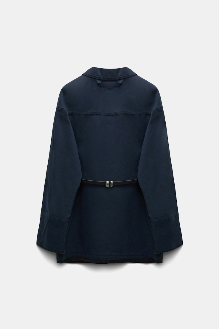 Dorothee Schumacher Hemdjacke mit abnehmbarem Ledergürtel midnight