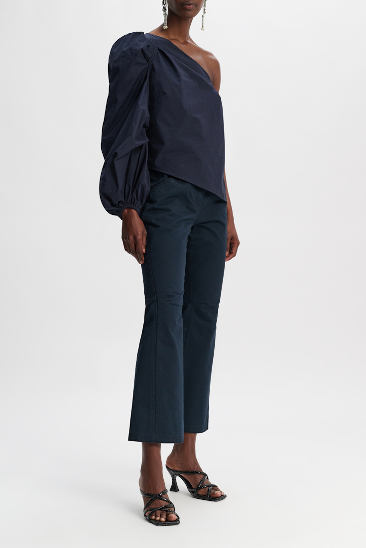 PERFECT MATCH pants Dorothee Schumacher Hose mit Edge-Painting und Kickflare midnight