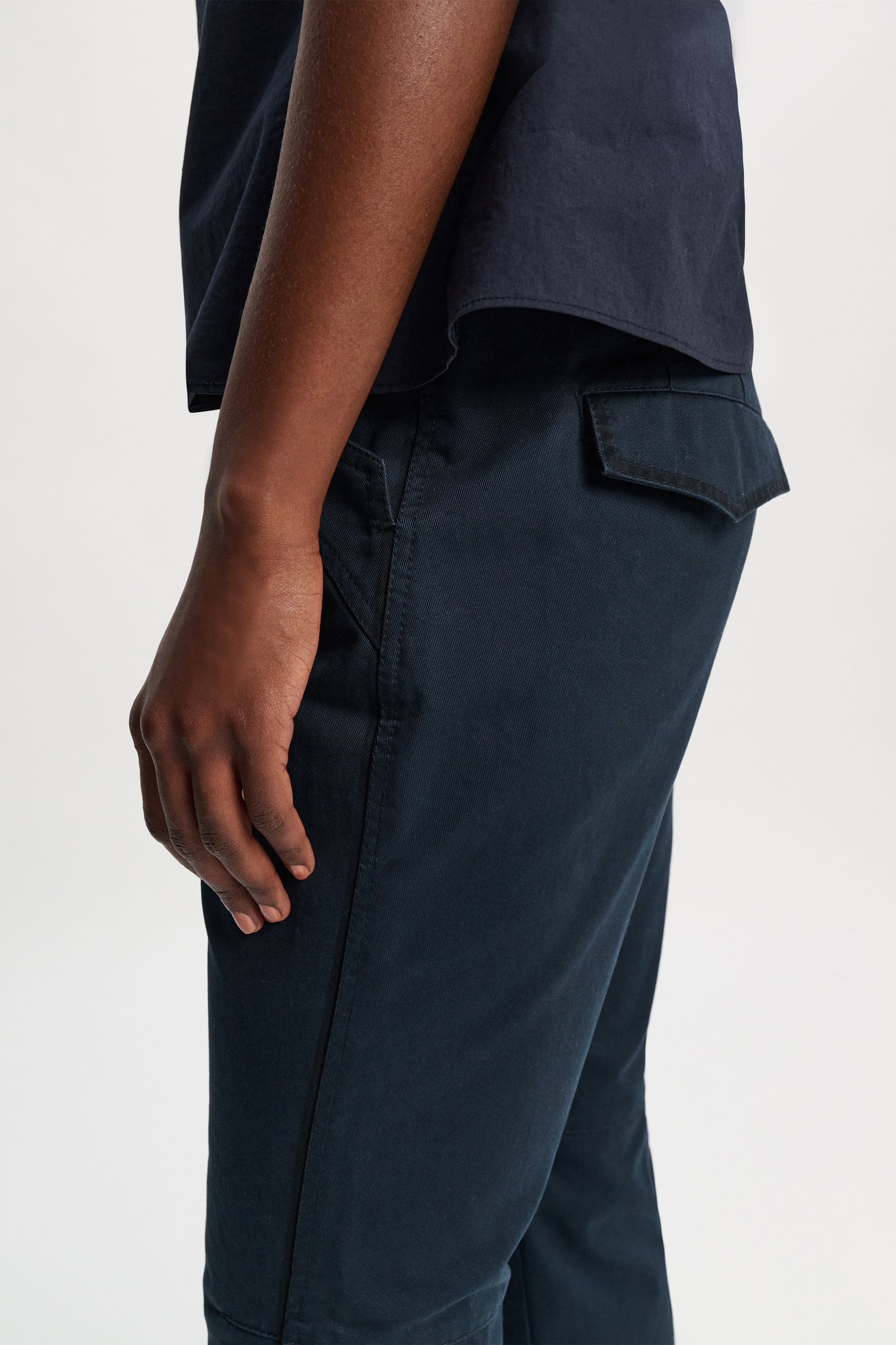 Dorothee Schumacher Flared cotton pants with painted edges midnight