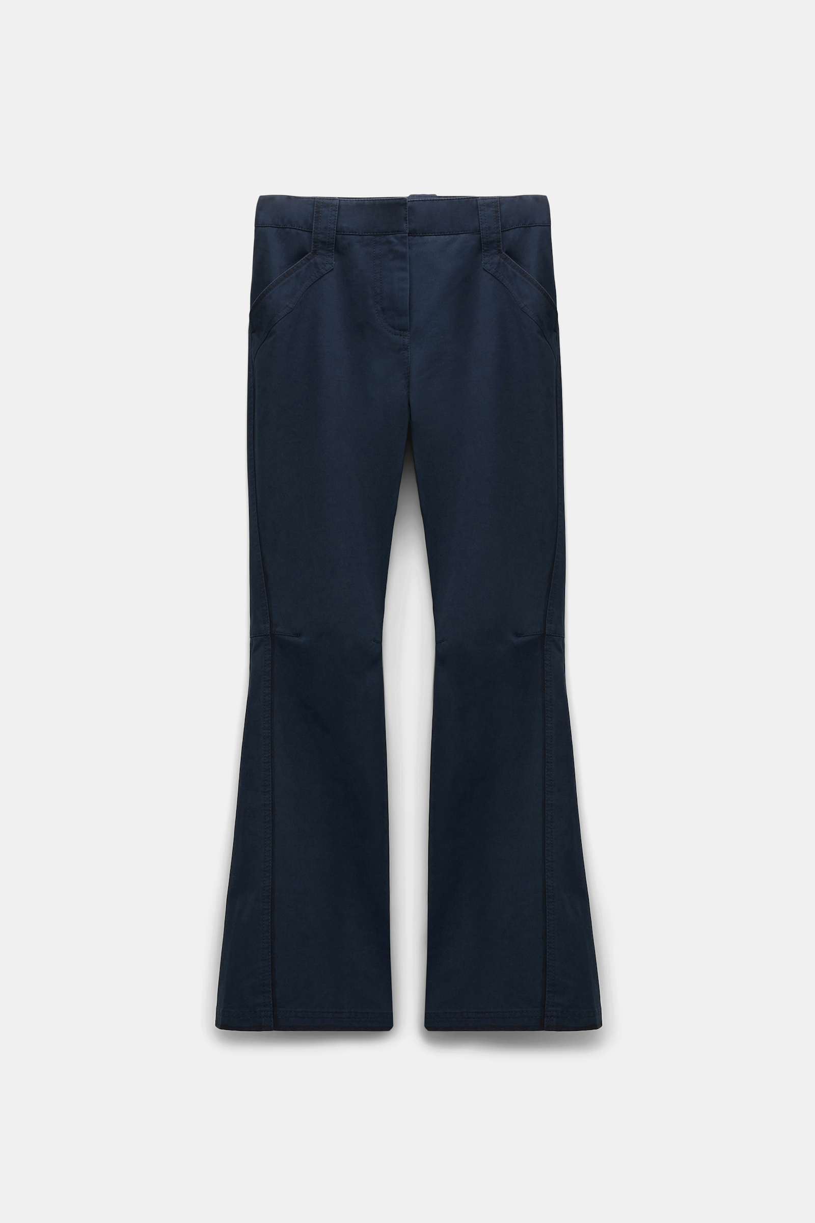 Dorothee Schumacher Flared cotton pants with painted edges midnight