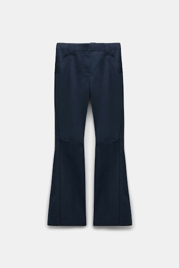 Dorothee Schumacher Flared cotton pants with painted edges midnight