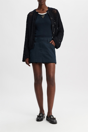 Dorothee Schumacher Cotton skort with painted edges midnight