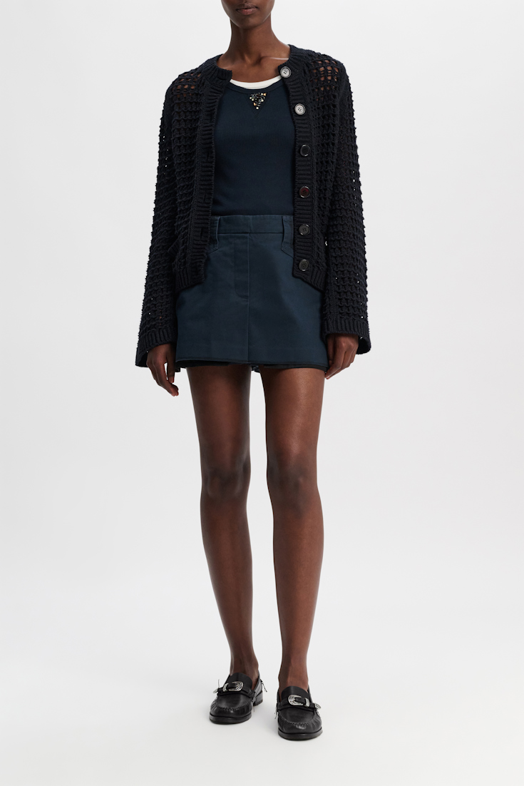 Dorothee Schumacher Cotton skort with painted edges midnight