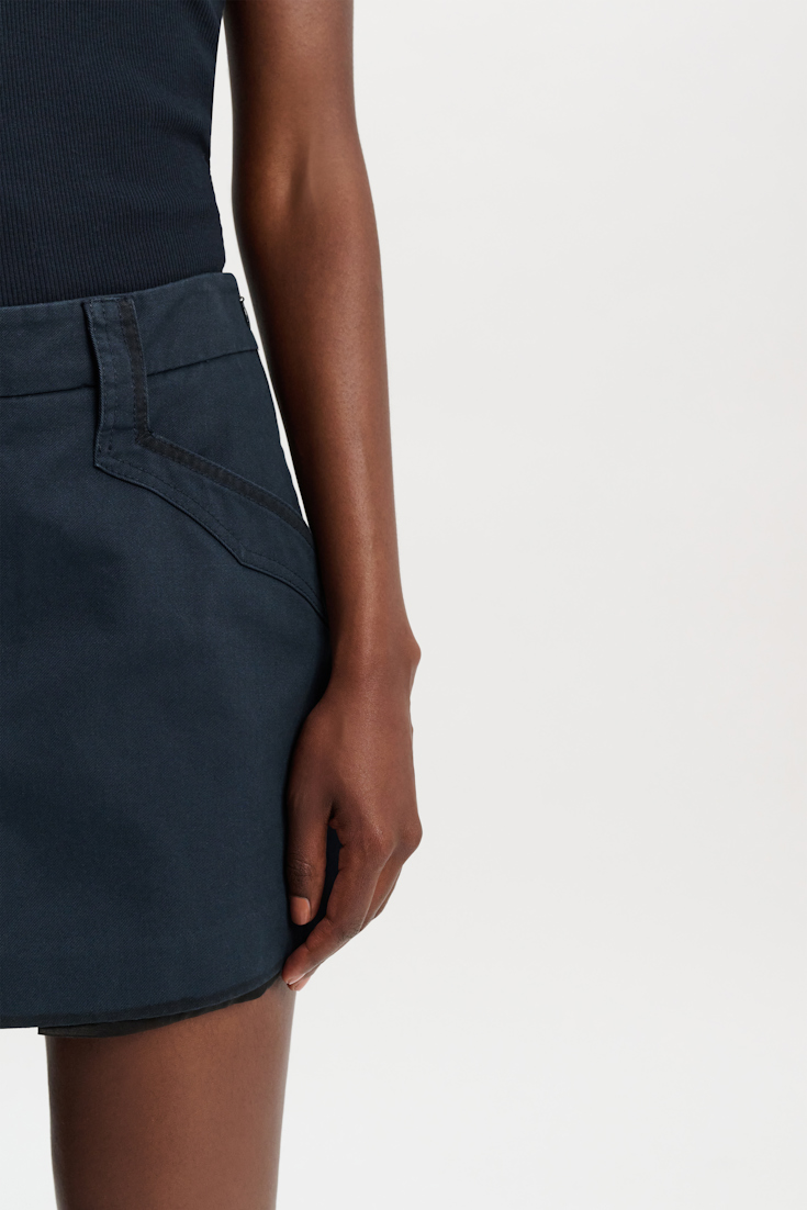 Dorothee Schumacher Cotton skort with painted edges midnight