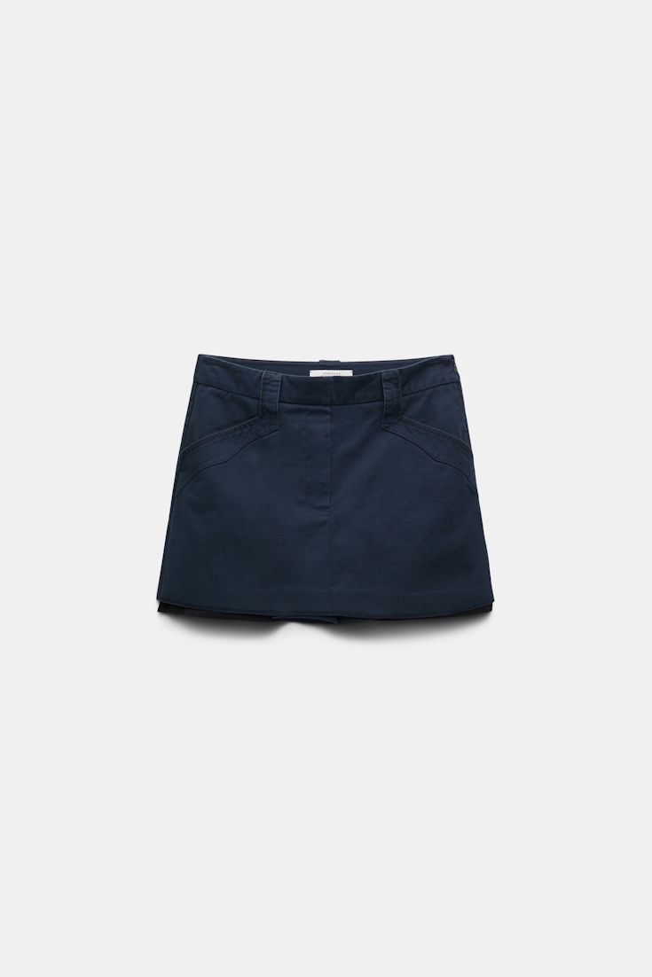 Dorothee Schumacher Cotton skort with painted edges midnight