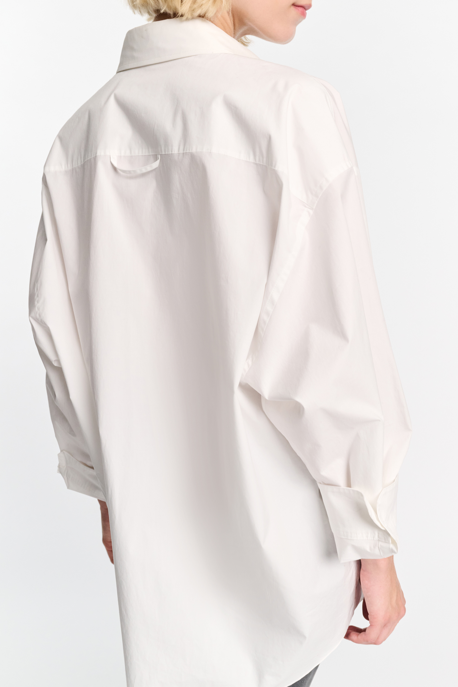 Dorothee Schumacher Oversized cotton-poplin shirt with pockets pure white