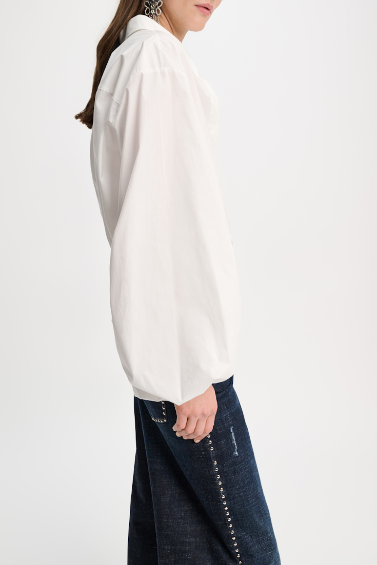 Dorothee Schumacher Cotton-poplin shirt with voluminous sleeves pure white