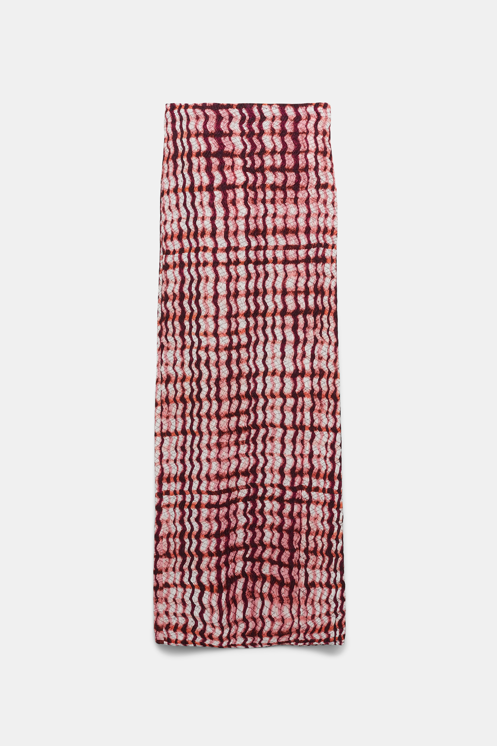 Dorothee Schumacher Silk-viscose plaid pencil skirt with allover smocking pink check mix