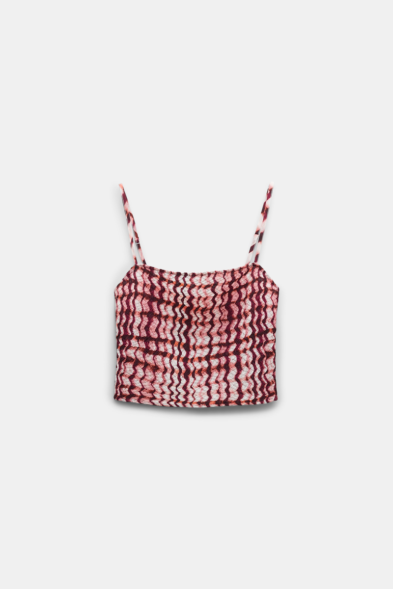 Shop Dorothee Schumacher Silk-viscose Plaid Camisole With Allover Smocking In Multi Colour