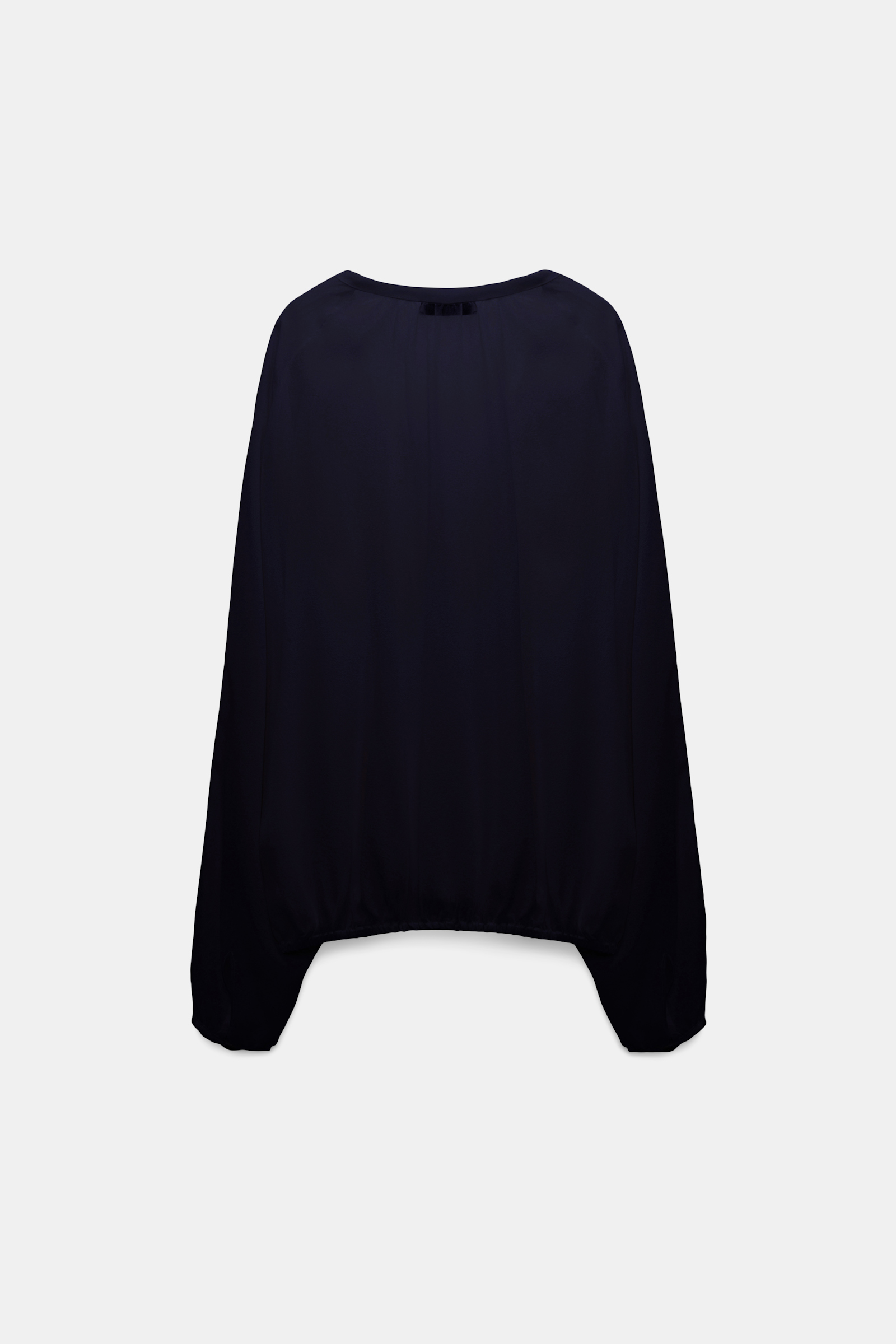 Dorothee Schumacher Bluse aus Seidengeorgette mit Passe im Western-Style dark navy