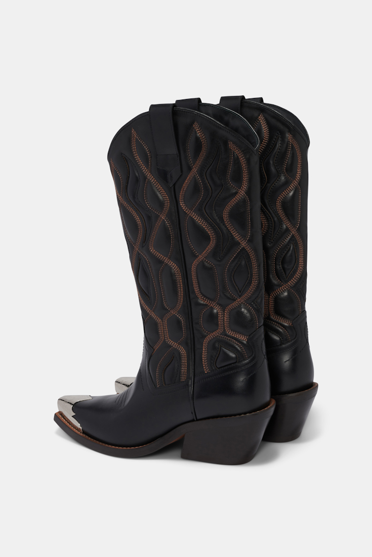 Dorothee Schumacher Cowboy Boots mit Zehenkappe pure black