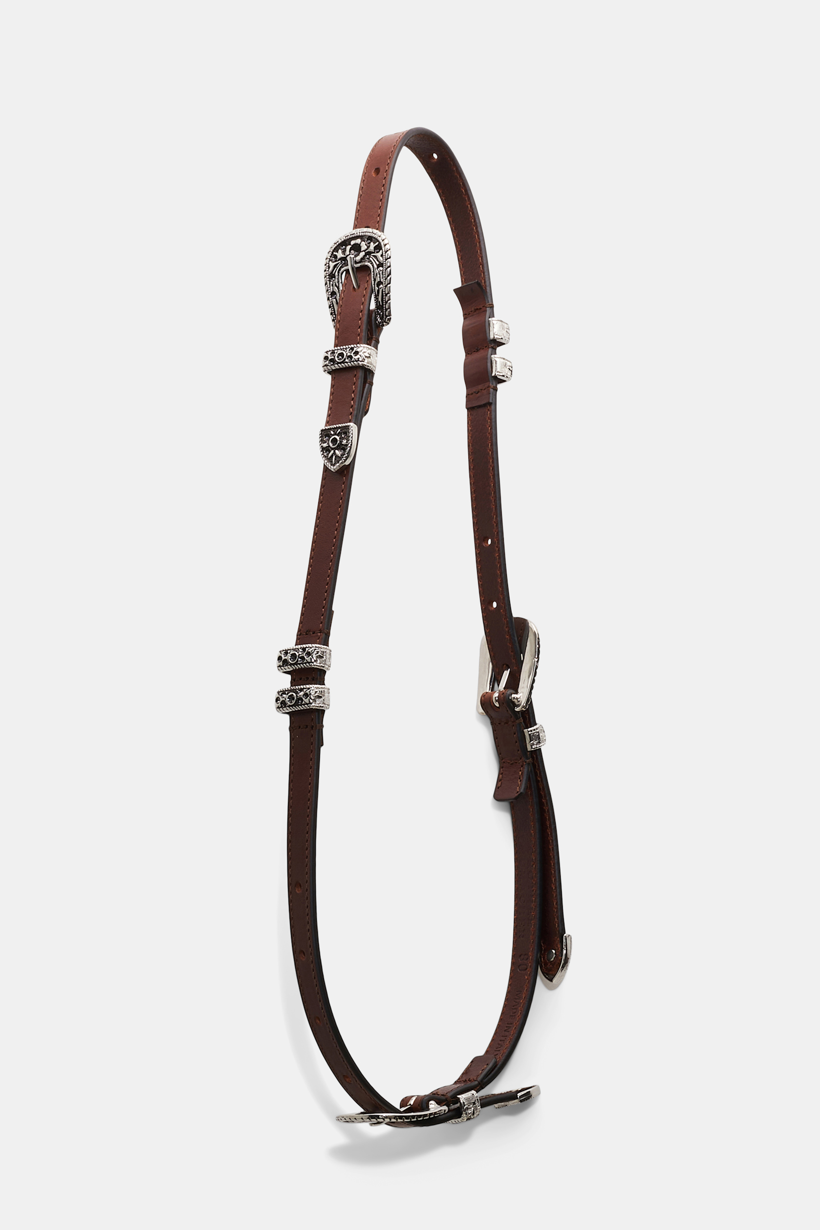 Dorothee Schumacher Calfskin belt with multiple buckles brown