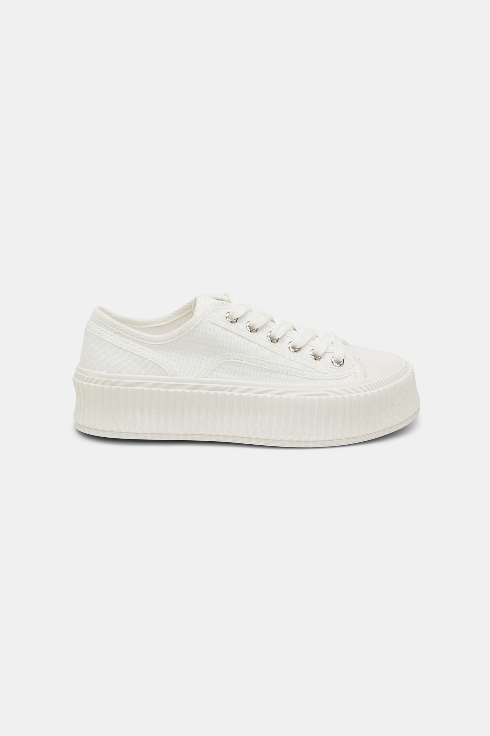 Dorothee Schumacher Cotton canvas platform sneakers camellia white