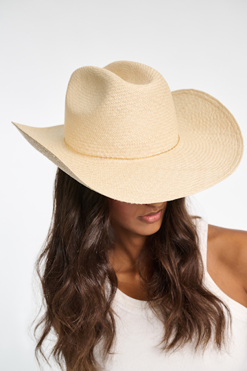 Dorothee Schumacher Toquilla straw cowboy hat light beige