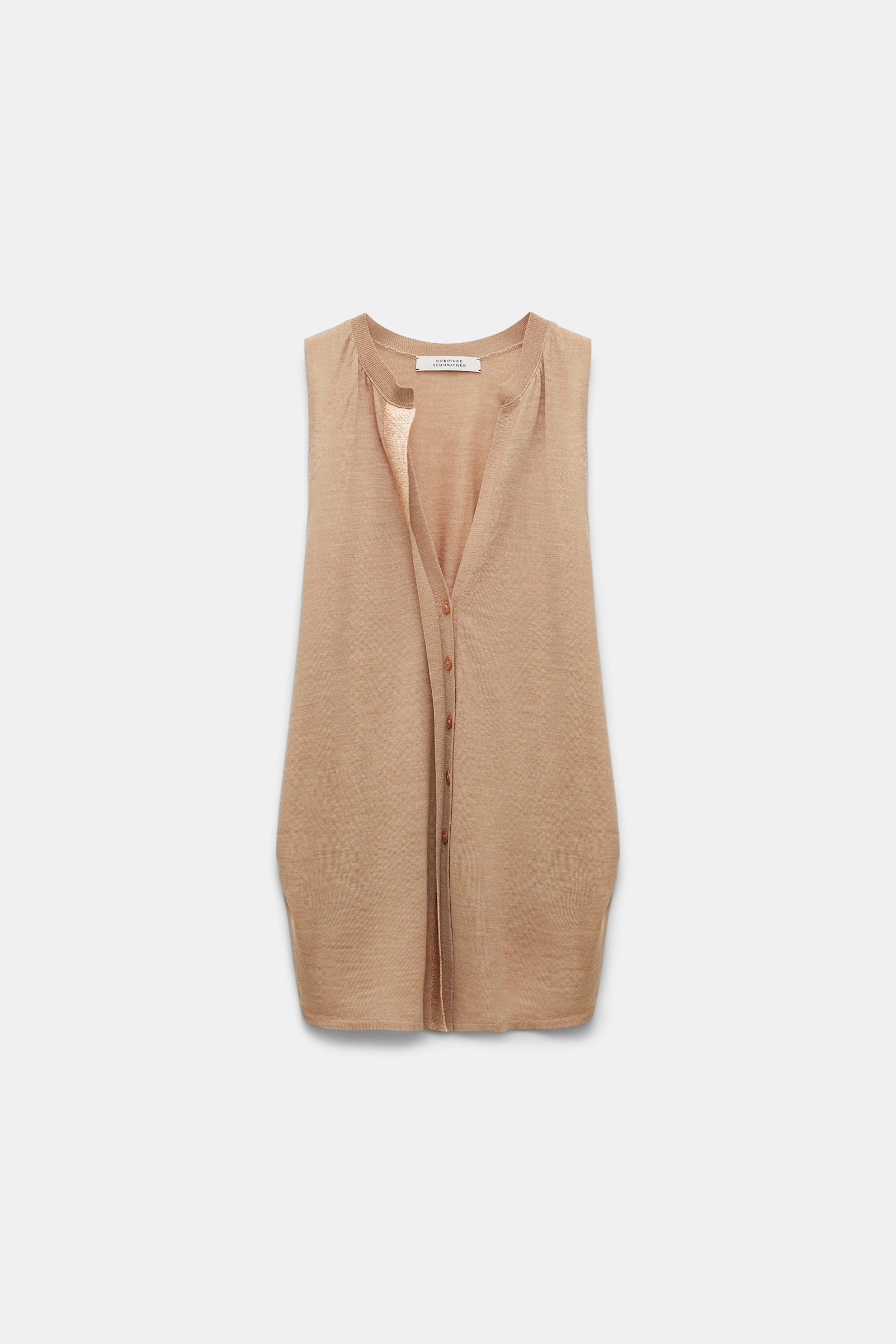 Dorothee Schumacher Gilet-Top mit Folienprint camel