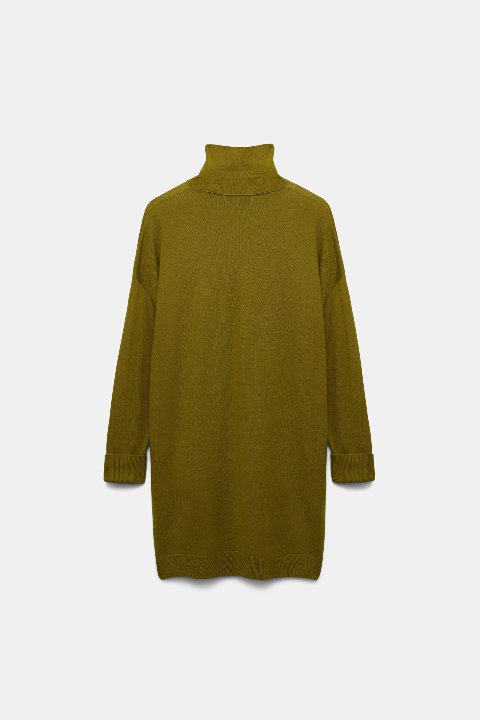 Dorothee Schumacher Langer Rollkragenpullover aus Merino olive green